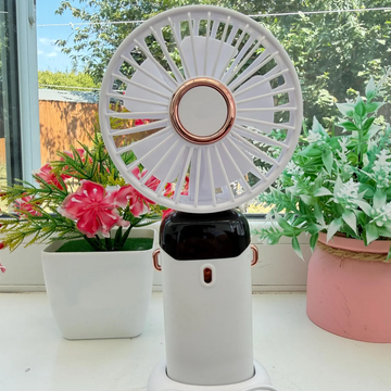 Foldable Portable Cooling Fan, Usb Rechargeable Handheld Cooler With Adjustable Wind Levels And Detachable Base