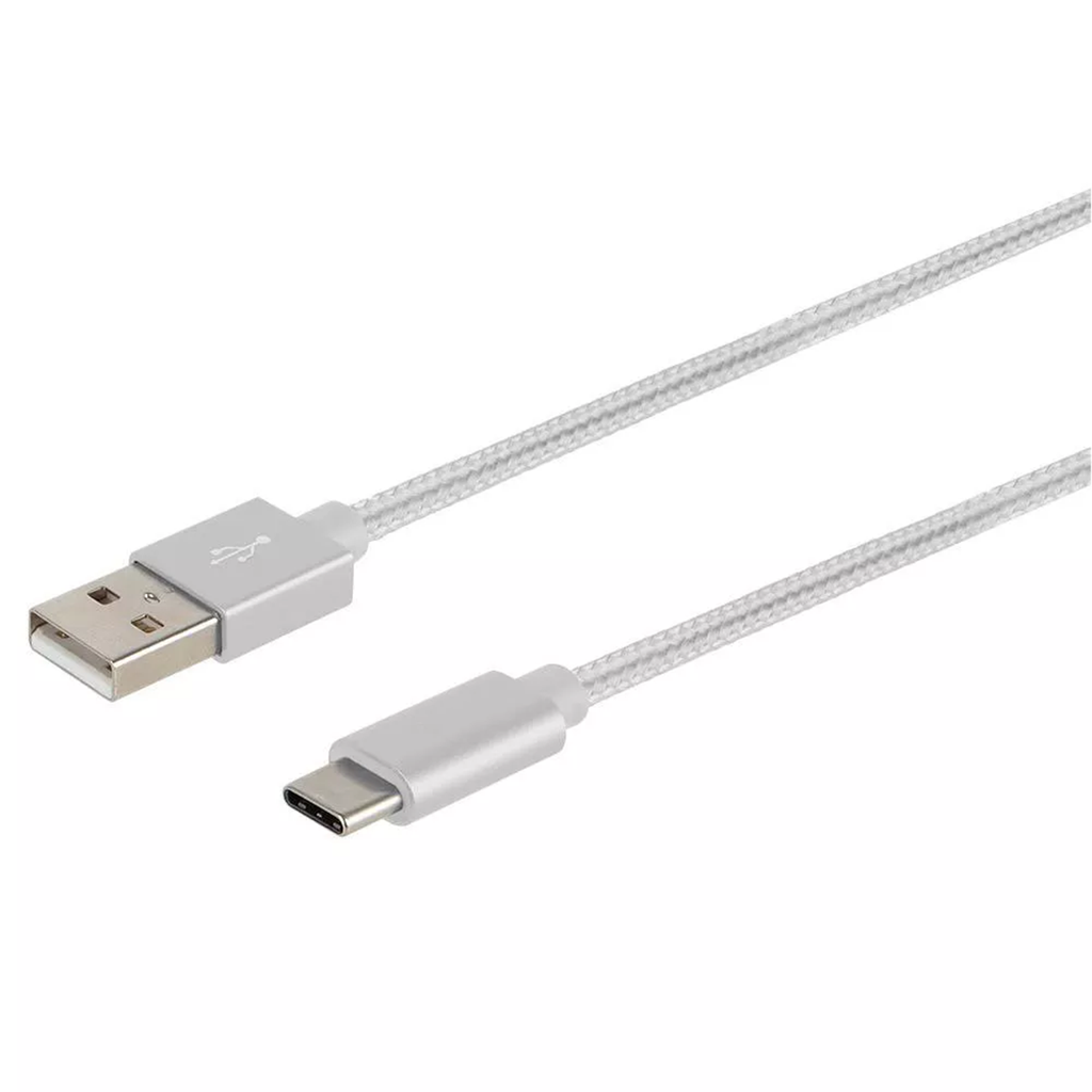 Short Usb-A To Usb-C Sync And Charging Cord, Woven Connection Wire For Portable Electronic Devices