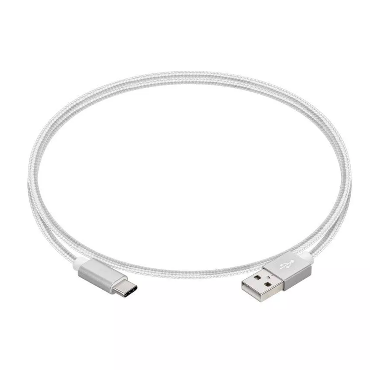 Short Usb-A To Usb-C Sync And Charging Cord, Woven Connection Wire For Portable Electronic Devices